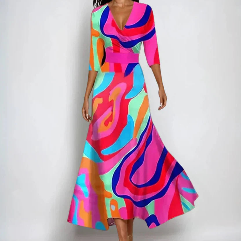 Dames Luxe Maxi Jurk Bloemenprint