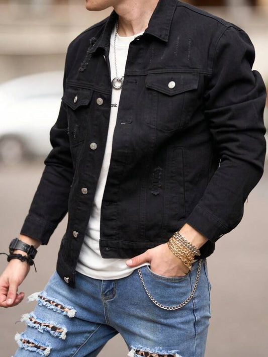 Wendel Jas | Heren Distressed Denim Jas