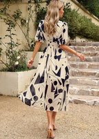 Dames Midi Jurk Bloemenprint Elegant