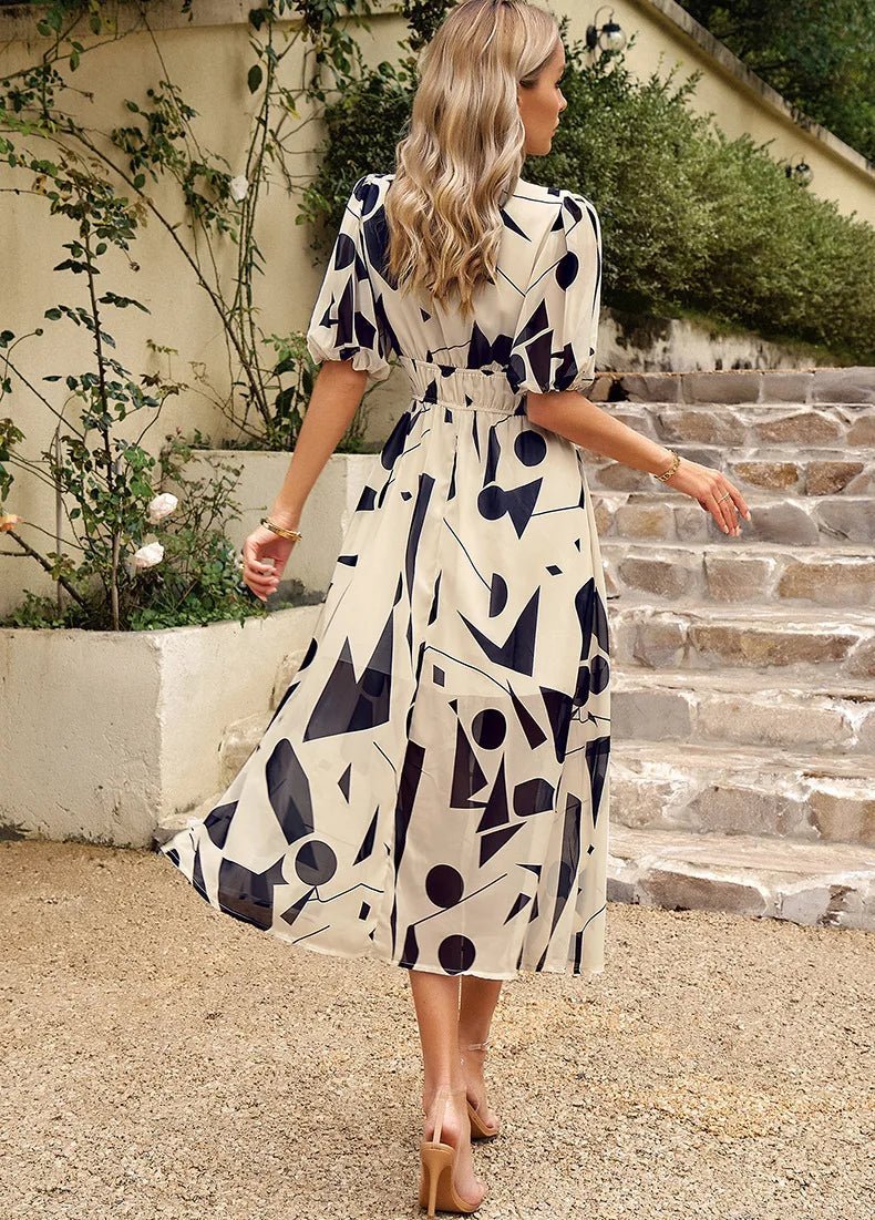 Dames Midi Jurk Bloemenprint Elegant