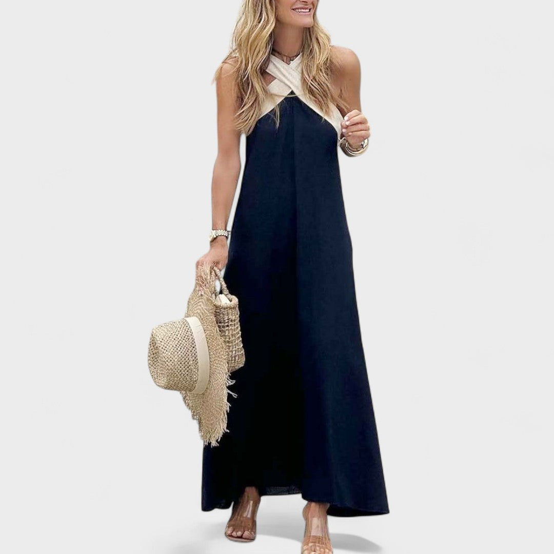 Dames Maxi Jurk Kruishals