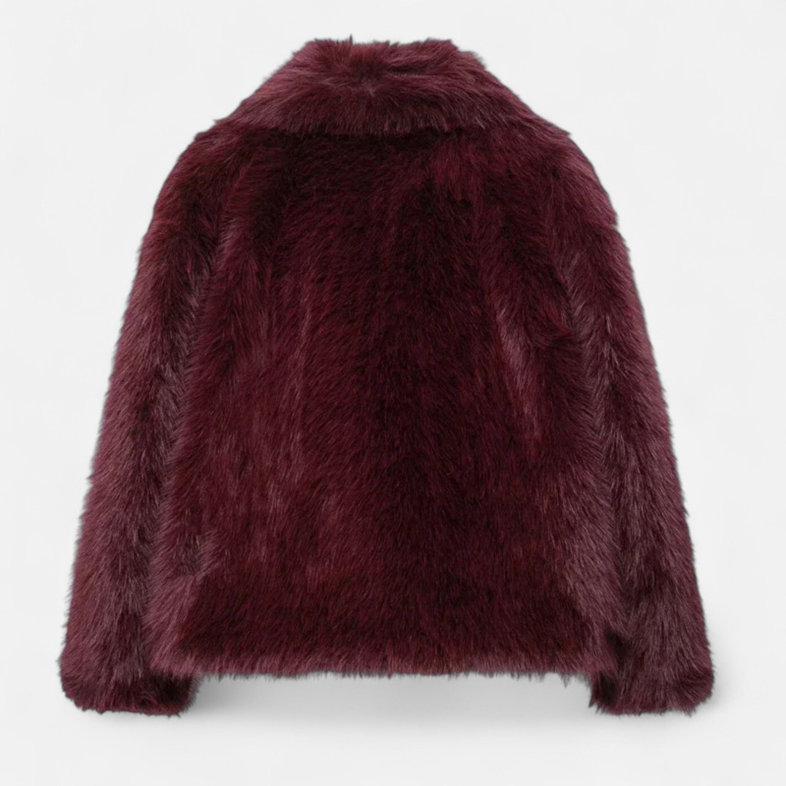 Dames Bordeaux Winterjas Klassieke Stijl