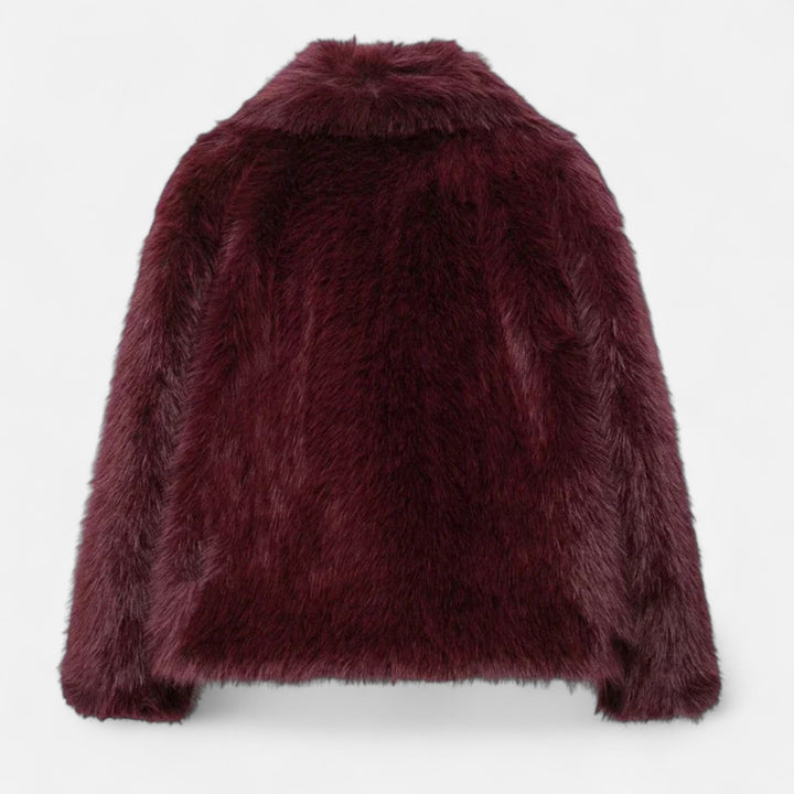 Dames Bordeaux Winterjas Klassieke Stijl