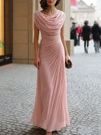 Dames Gedrapeerde Maxi Jurk met Cowl Hals