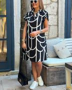 Dames Midi Jurk Korte Mouwen