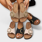 Dames Instap Sandalen met Brede Band
