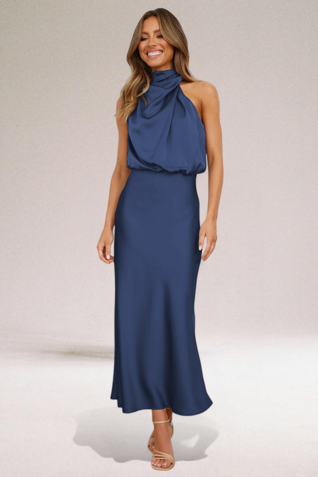 Dames Halter Jurk Maxi