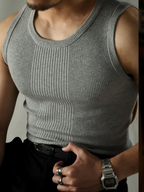Heren Geribde Tanktop Montarello