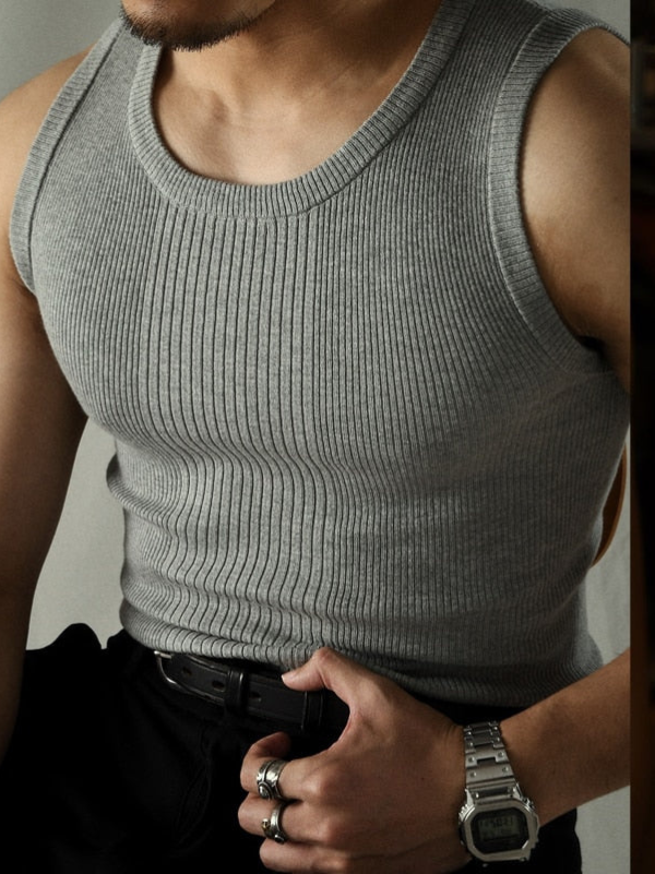 Heren Geribde Tanktop Montarello