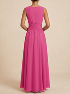 Dames Mouwloze A Lijn Maxi Jurk Chiffon