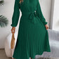 Veronica Jurk | Dames Herfst Midi Jurk met Plissé en Ceintuur