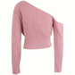 Peaches Trui | Geribde Gebreide One-Shoulder Cropped Trui
