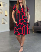 Dames Midi Jurk Korte Mouwen