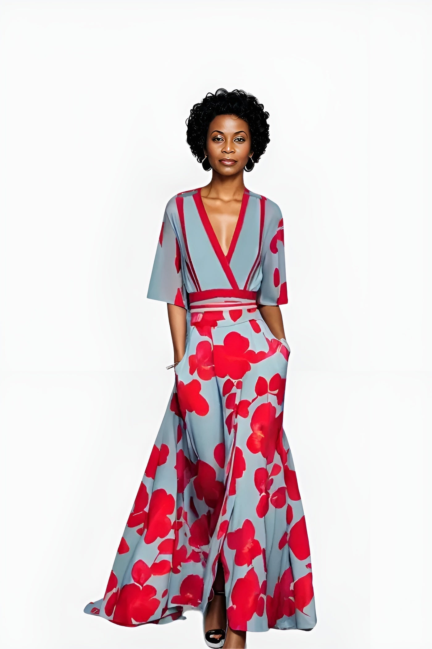 Dames Wikkel Maxi Jurk Bloemenprint