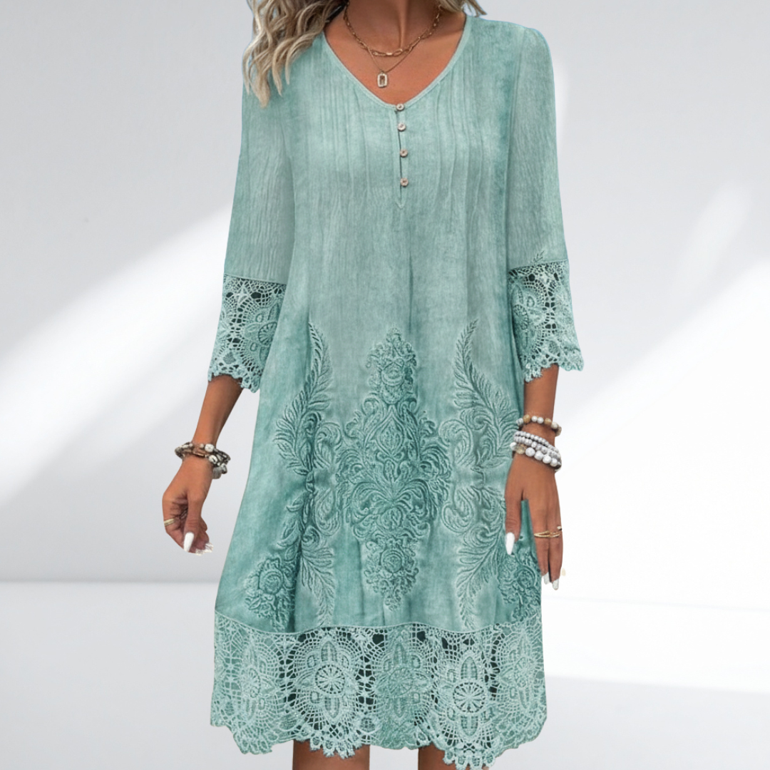 Ladies Bohemian Lace Embroidered Dress
