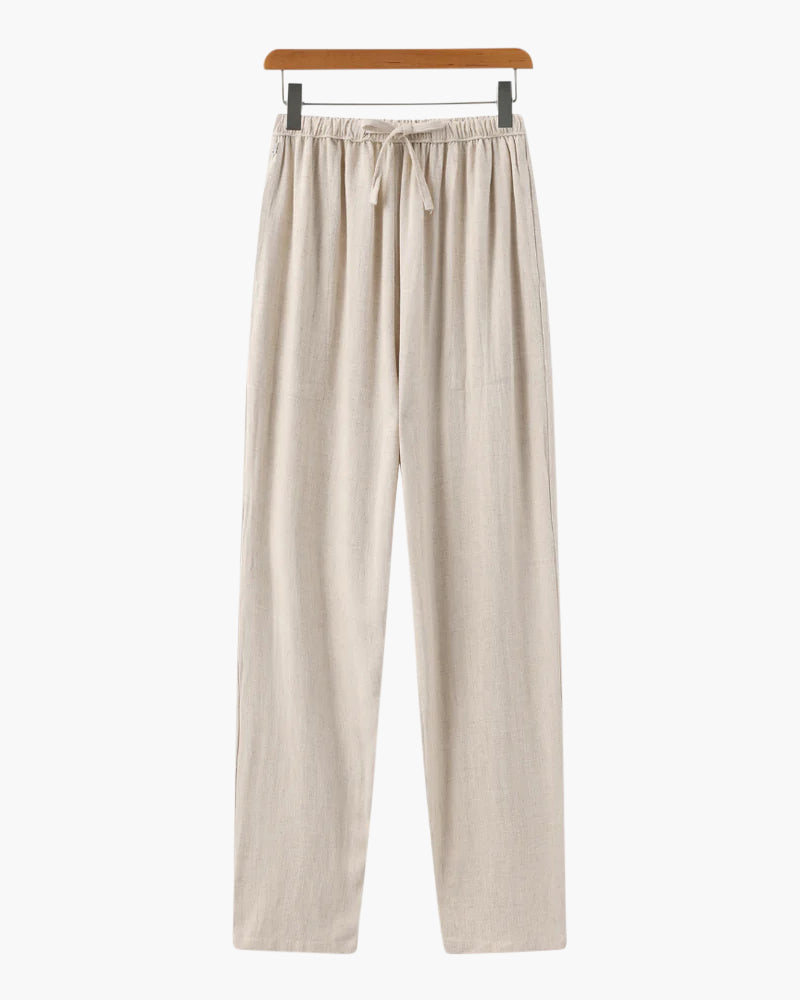 Heren Linnen Broek Lichtgewicht Relaxed Fit