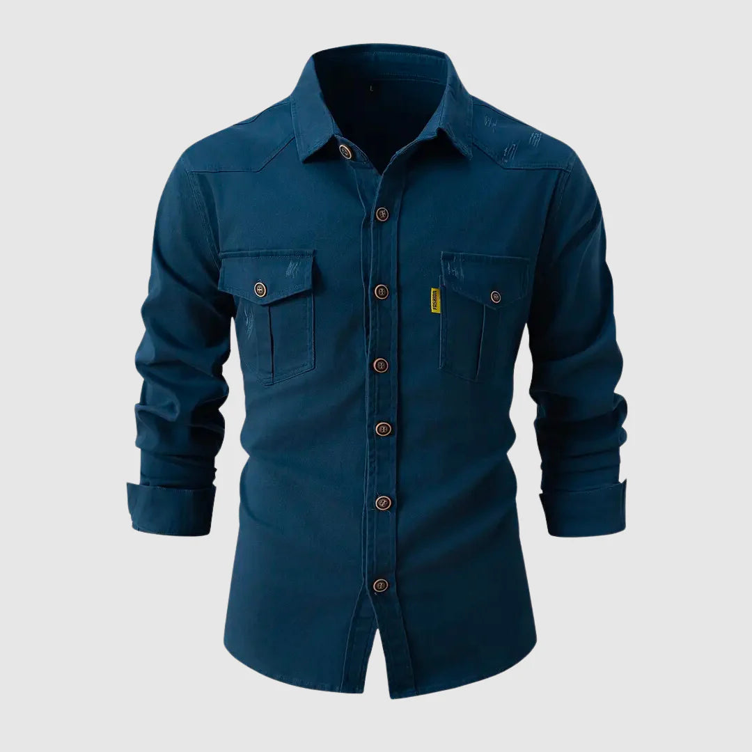 Lyndon Jas | Heren Denim Button-Down Jas