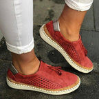 Dames Orthopedische Suède Instap Sneakers Platform