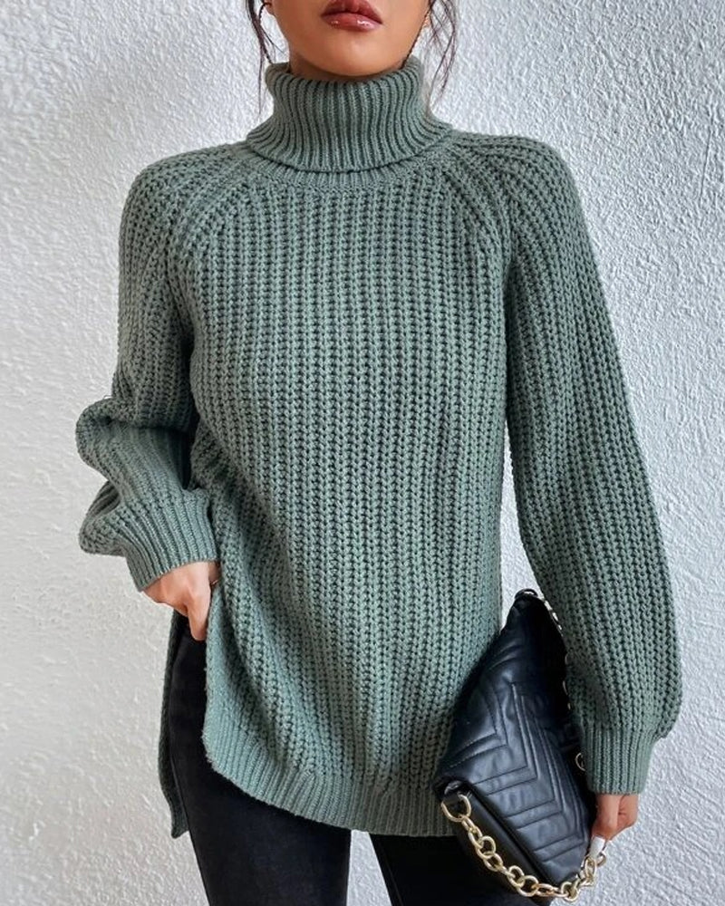 Valerie Jumper | Dames Herfst Gebreide Coltrui Jumper met Relaxte Pasvorm