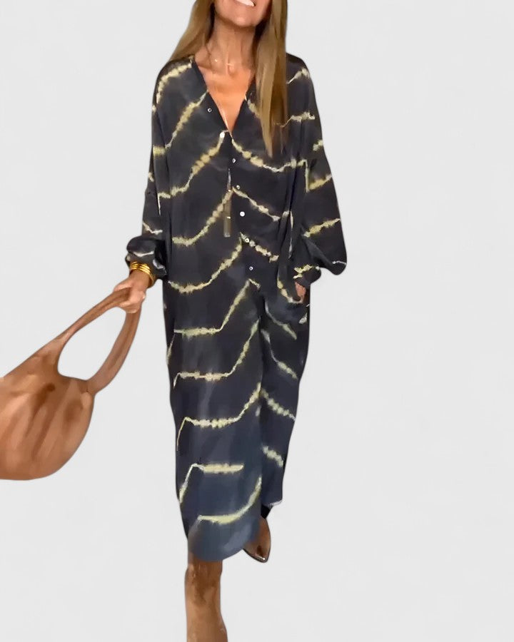 Women's Bohemian Striped Maxi Dress