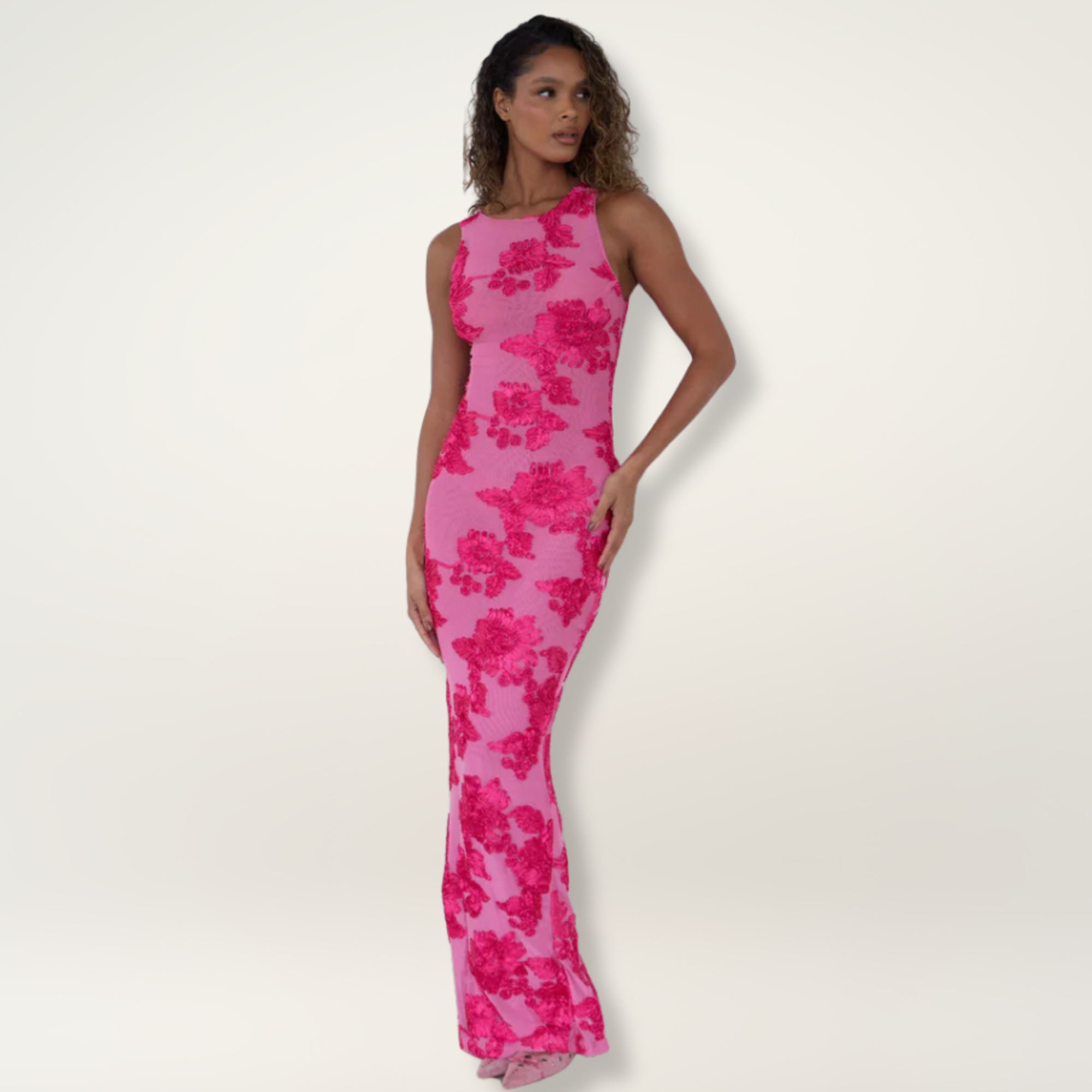 Dames Bloemenprint Maxi Jurk Zonder Mouwen