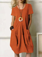 Dames Midi Jurk Relaxed Fit