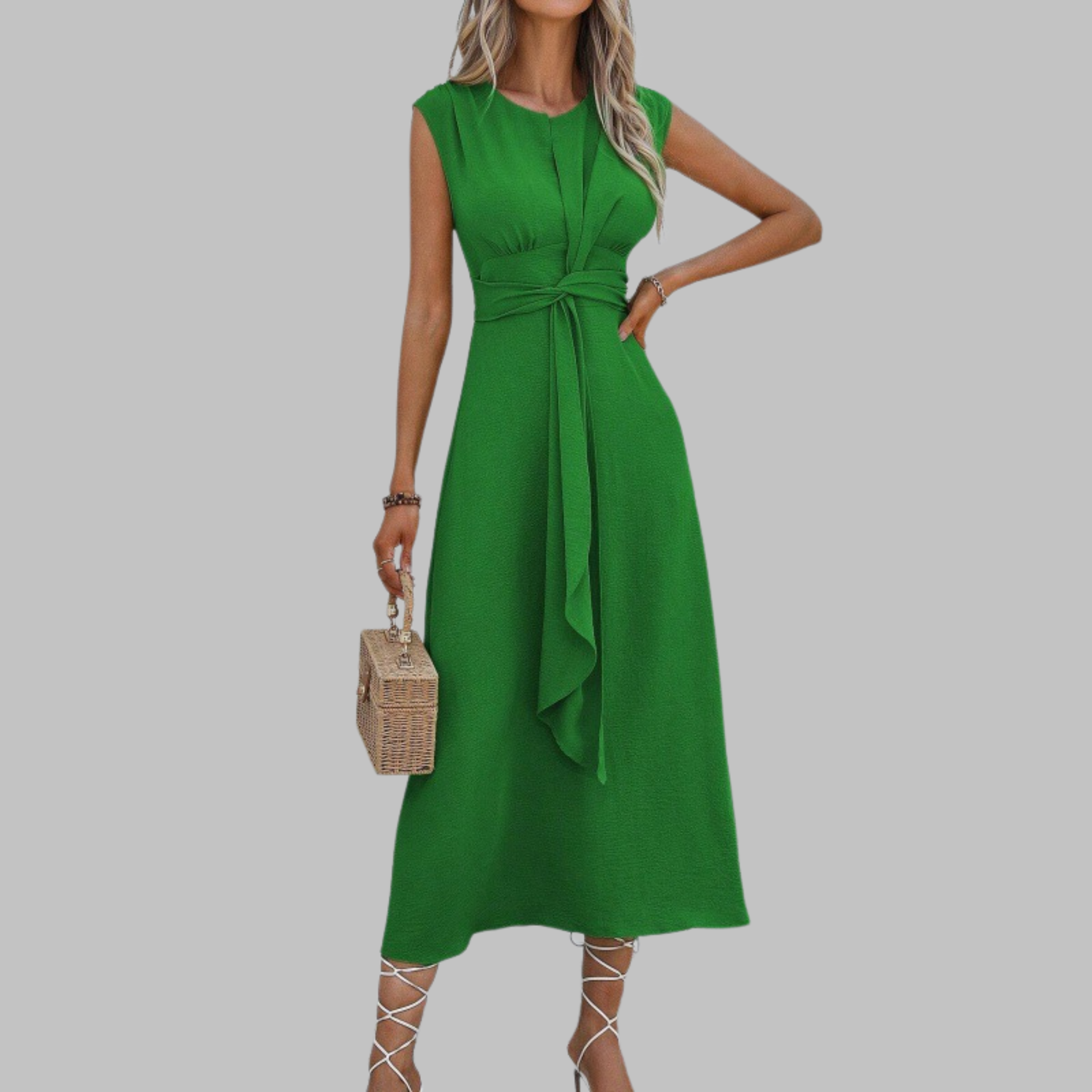 Dames Midi Jurk met Open Schouders