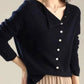 Willianne Vest | Losse Crewneck Knopen Vest