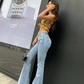Yissel Jeans | Hoge Taille Denim Uitlopende Jeans