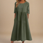 Dames Flatterende Midi Jurk