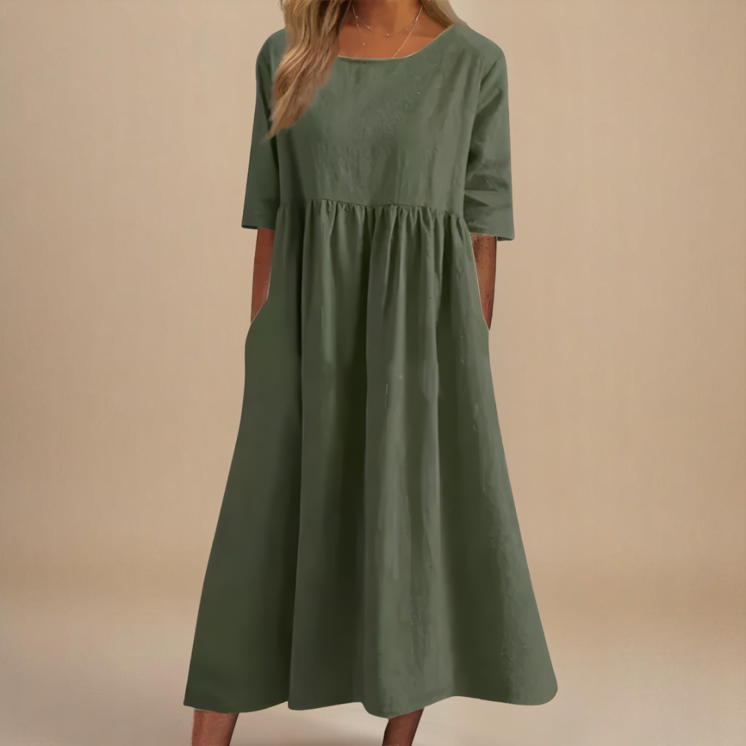 Dames Flatterende Midi Jurk