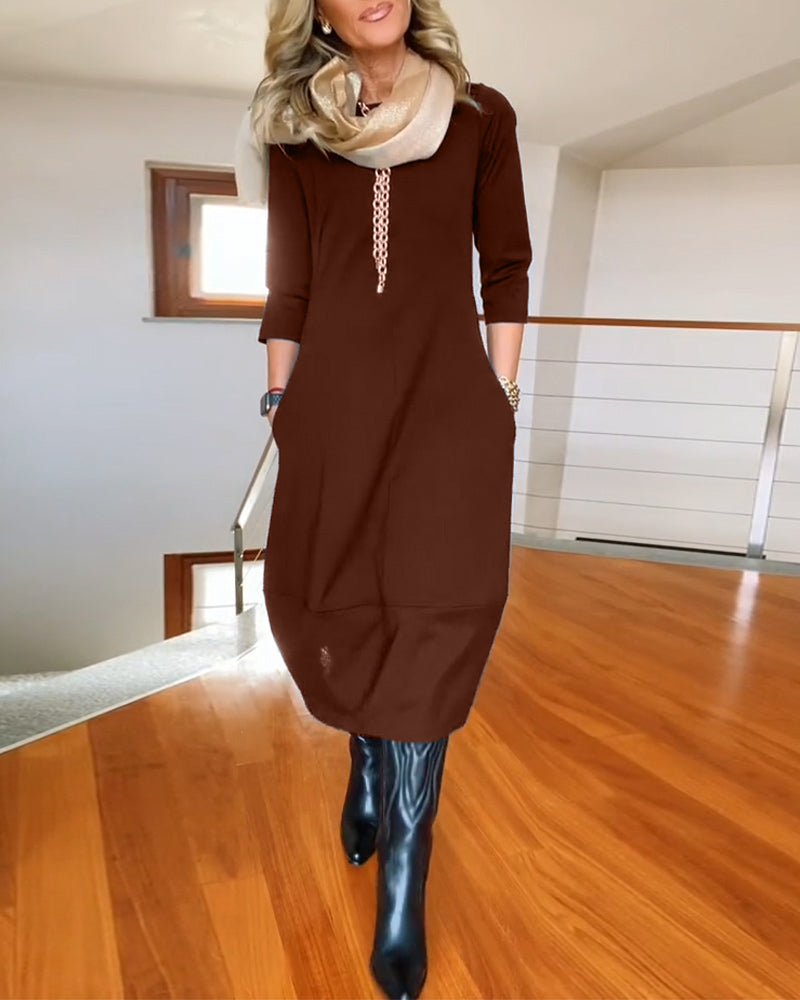 Dames Midi Jurk Elegante Pasvorm