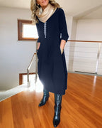 Dames Midi Jurk Elegante Pasvorm