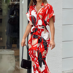 Dames Maxi Jurk met Kraag en Knopenlijst