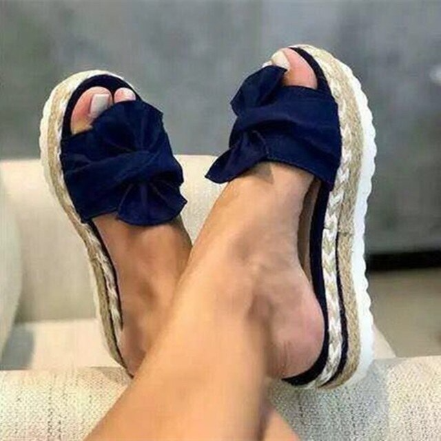 Dames Orthopedische Plateau Sandalen Met Strik
