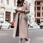 Yareni Jas | Dames Jas Herfst Lange Woljas met Ceintuur