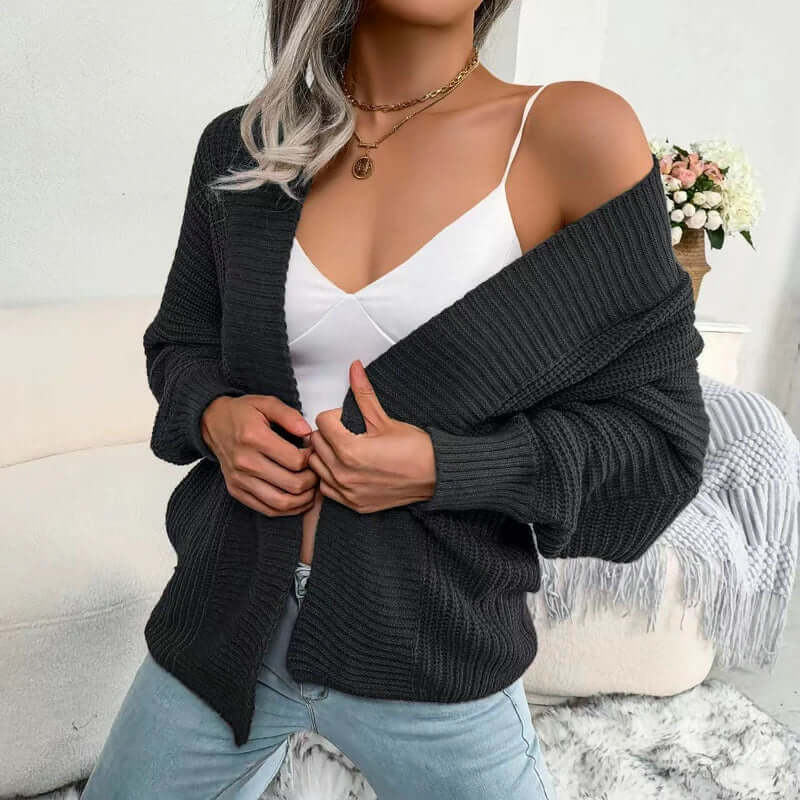 Vara Vest | Dames Herfst Gebreid Vest met Lange Mouwen en Relaxte Open Voorzijde