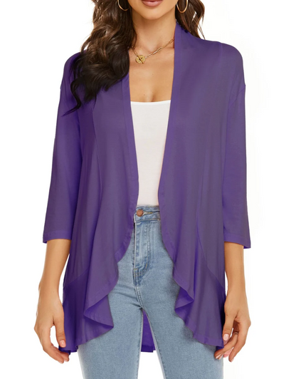 Wajidah Vest | Dames Herfst Casual Open-Front Drape Vest