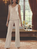 Dames Chiffon Jurk met Pailletten Jas