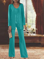 Dames Chiffon Jurk met Pailletten Jas