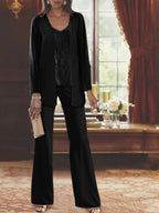 Dames Chiffon Jurk met Pailletten Jas