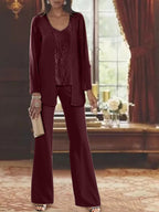 Dames Chiffon Jurk met Pailletten Jas