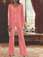 Dames Chiffon Jurk met Pailletten Jas