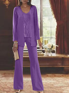 Dames Chiffon Jurk met Pailletten Jas