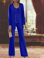 Dames Chiffon Jurk met Pailletten Jas