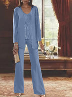 Dames Chiffon Jurk met Pailletten Jas