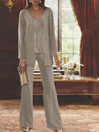 Dames Chiffon Jurk met Pailletten Jas