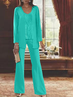 Dames Chiffon Jurk met Pailletten Jas
