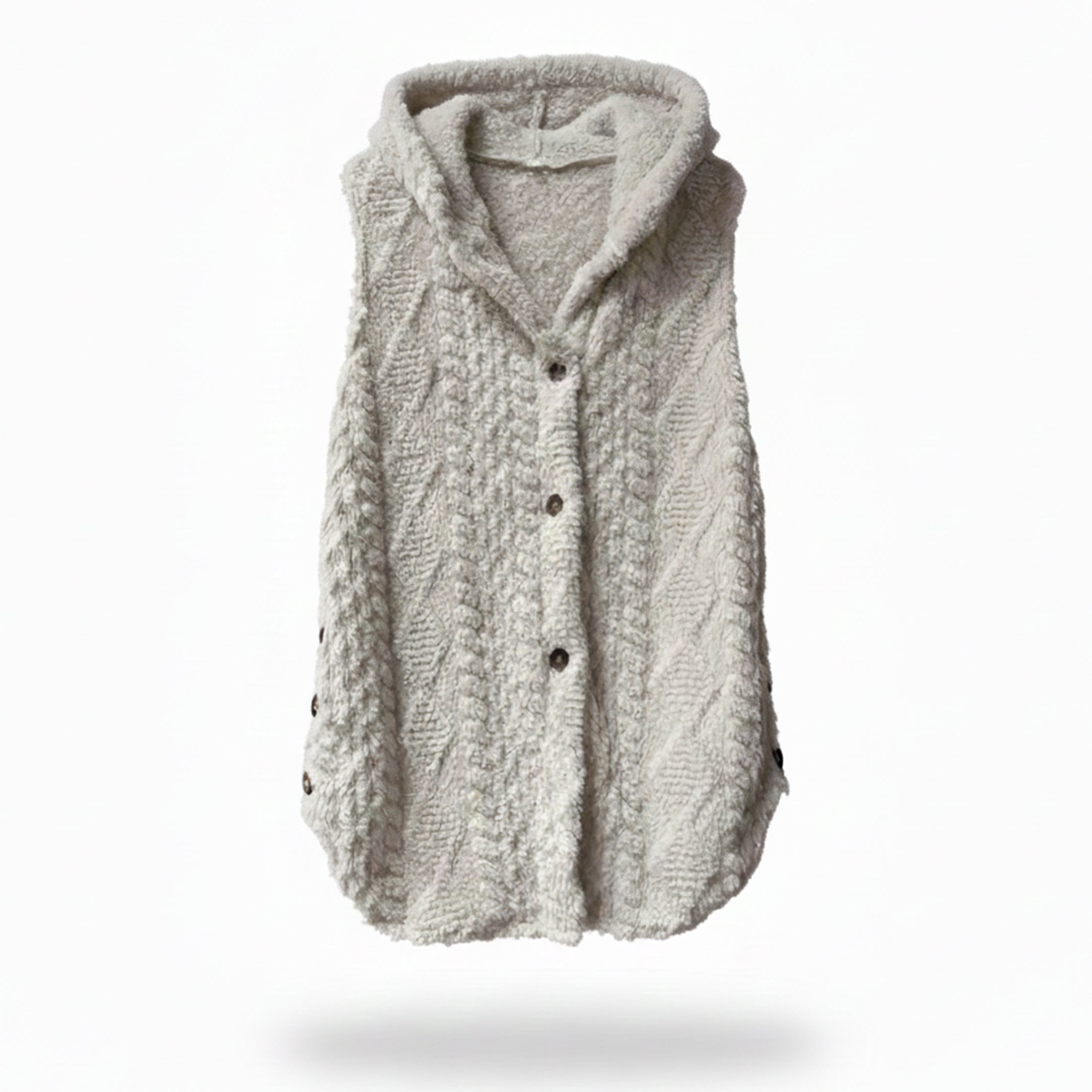 Dames Gebreid Vest met Capuchon Relaxed Fit