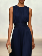 Dames Mouwloze A Lijn Maxi Jurk Chiffon